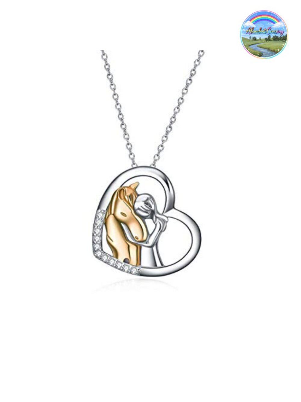 Sterling Silver Horse Pendant Necklace 18K Gold Plated Charm for Women Gift